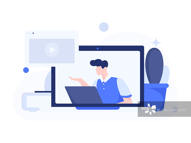 安静阅读的人物扁平矢量概念运营手绘插画图片素材