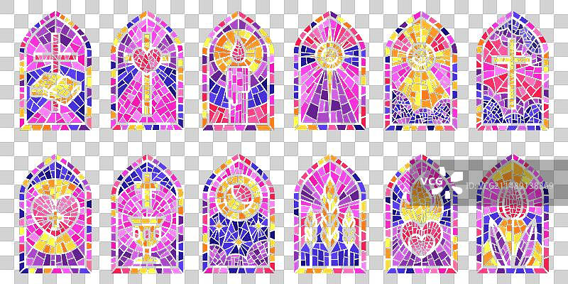 教堂彩色玻璃马赛克图片素材