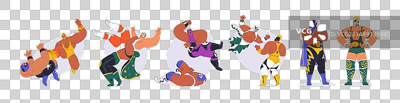 戴面具的墨西哥摔跤手图片素材