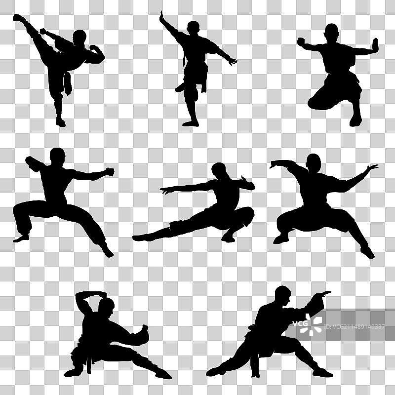 功夫剪影图片素材