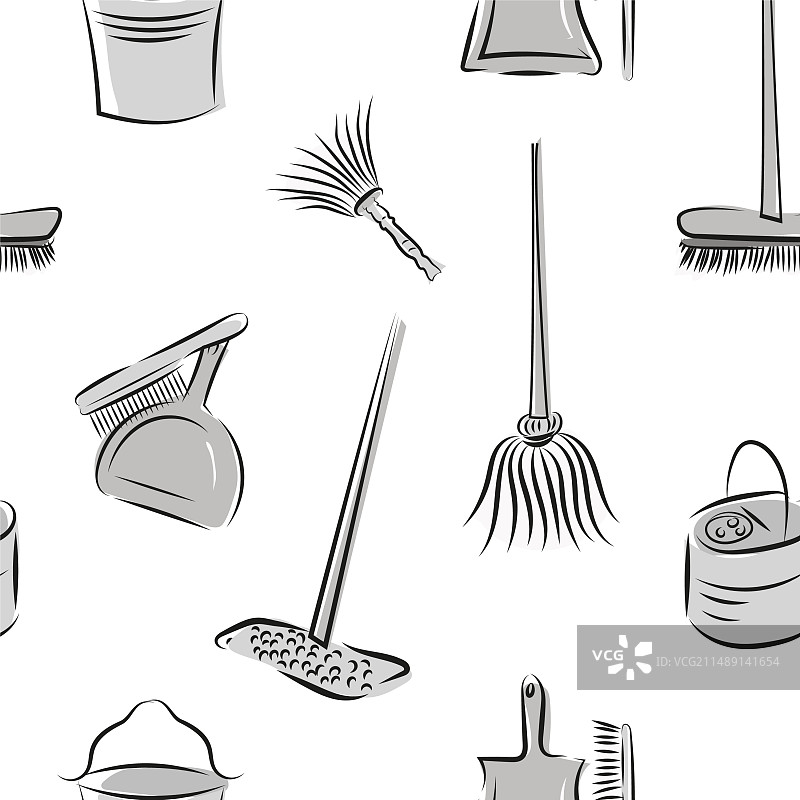 中性复古手绘无缝图案图片素材