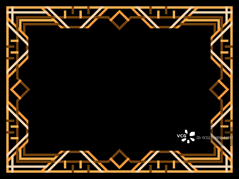 装饰艺术复古线性几何边框图片素材