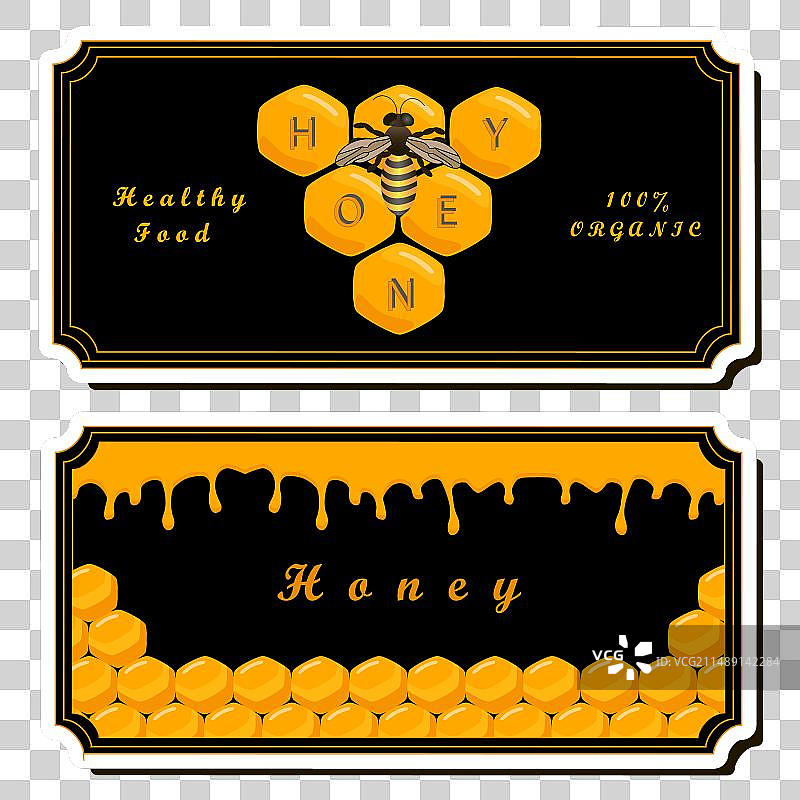 蜂蜜向下流动的标签主题图片素材