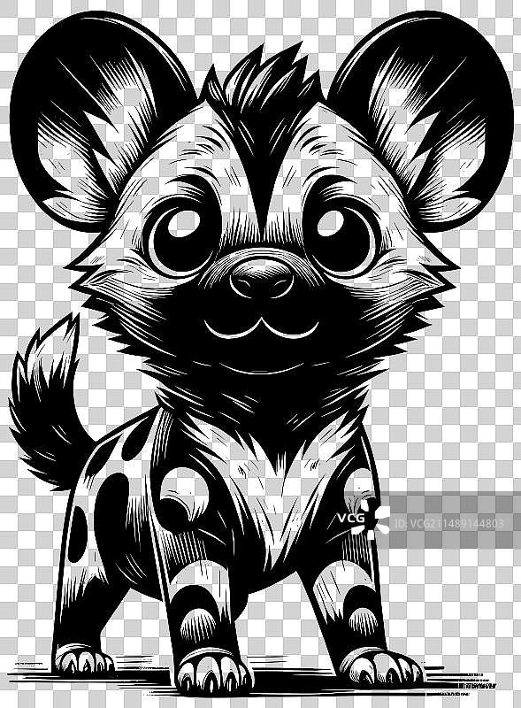 非洲小野犬亚麻切割图片素材