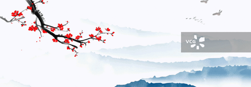 春天，梅花，山水，背景，飞鸟，山图片素材