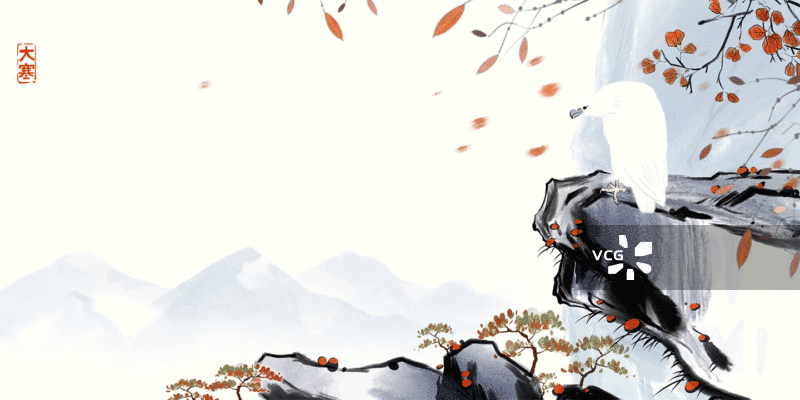 秋天中国风风景背景动画插图图片素材