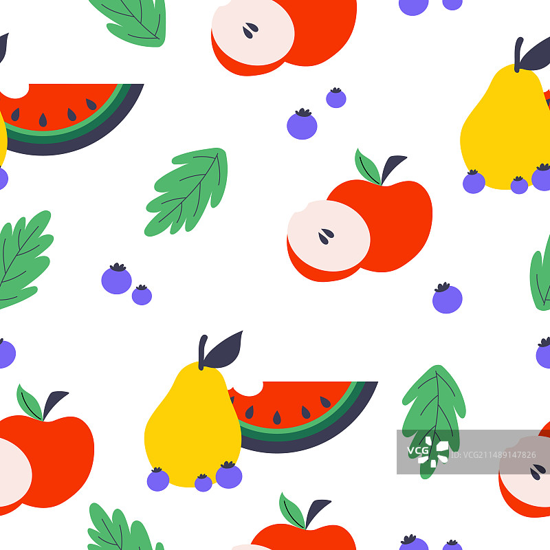 色彩鲜艳的水果和浆果的明亮图案图片素材