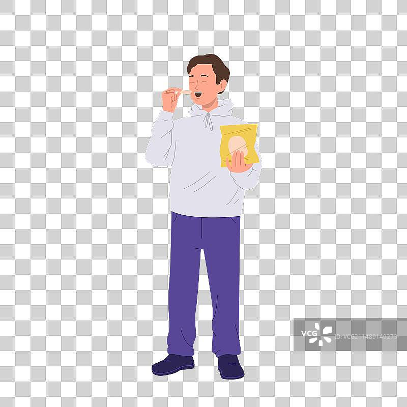 隔离的满意男顾客卡通人物图片素材