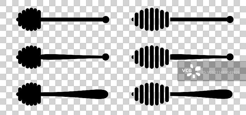 蜂巢的木制蜂蜜棒图片素材