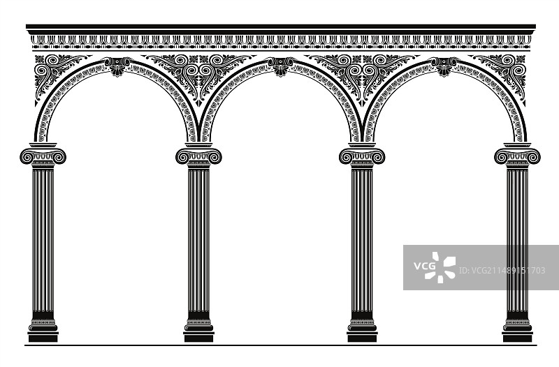 经典街机墙柱柱廊外墙图片素材