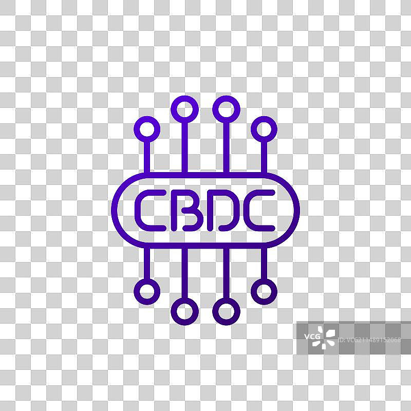白色背景上的央行数字货币线性图标图片素材