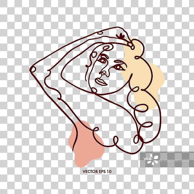 极简女性面部抽象海报图片素材