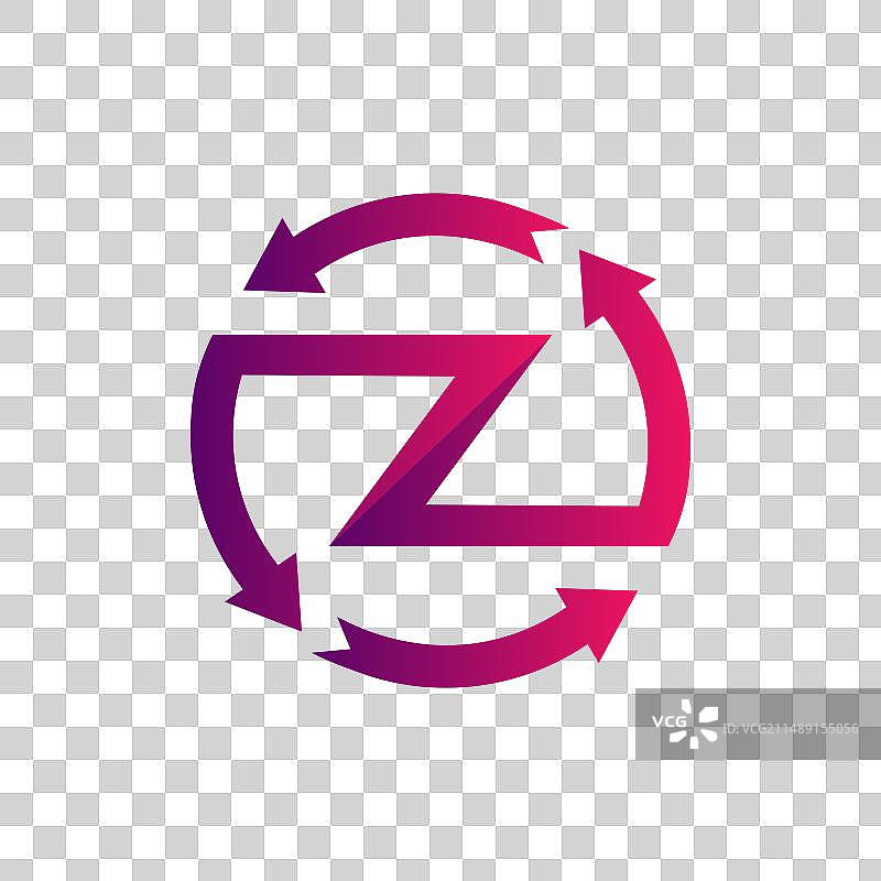 字母Z与箭头圆形现代渐变图片素材