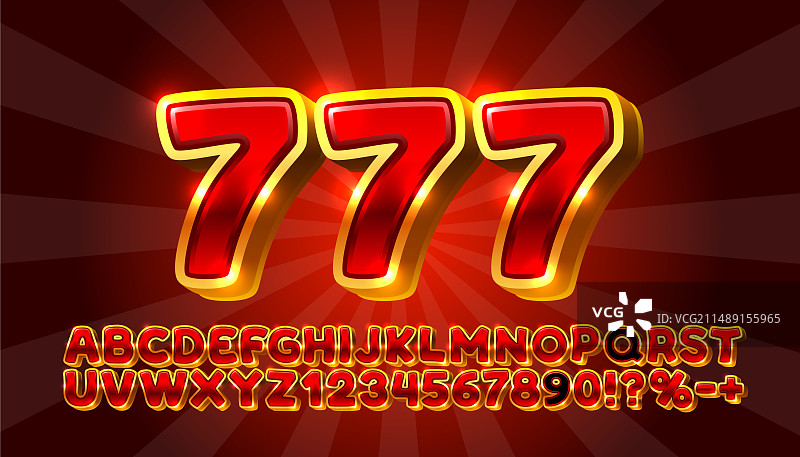 赌场金色字体红色英文字母图片素材