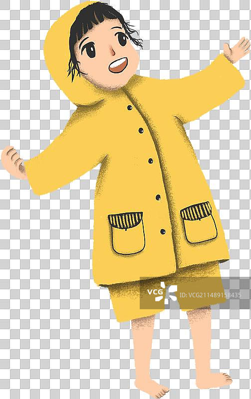 穿黄色衣服的小女孩图片素材