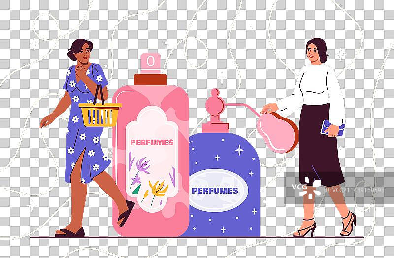 人物与香水概念图片素材