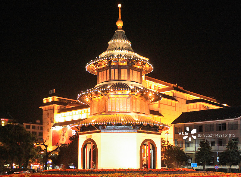 扬州文昌阁夜景图片素材