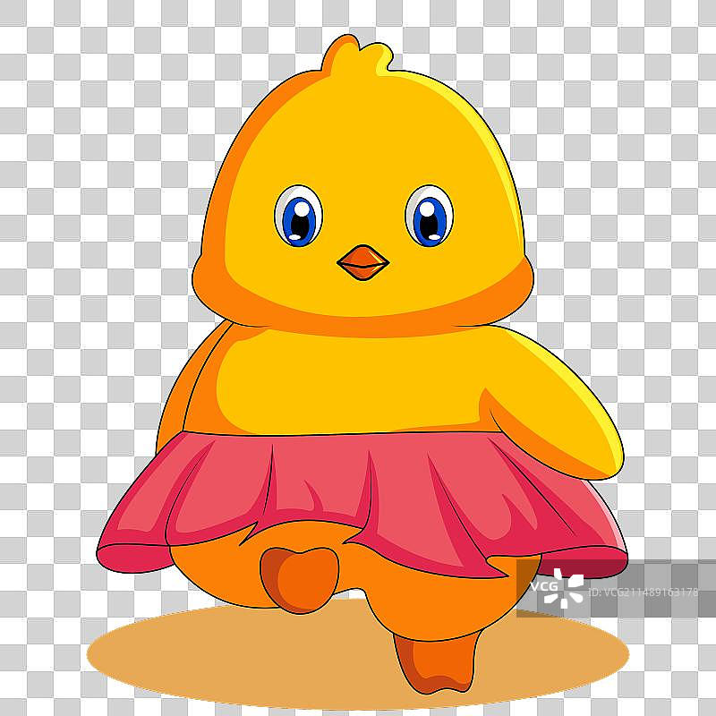 穿着裙子的可爱小鸡图片素材