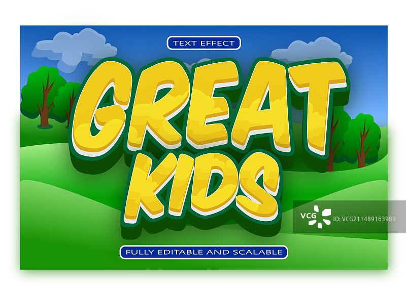 儿童可编辑3D文字特效图片素材