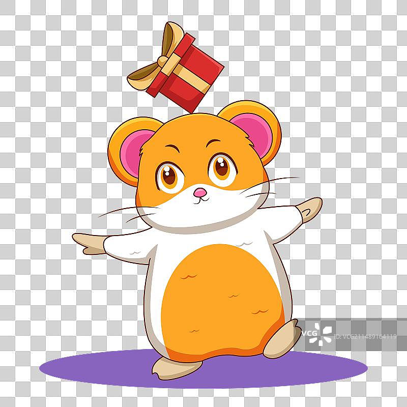 可爱的单腿站立的仓鼠图片素材