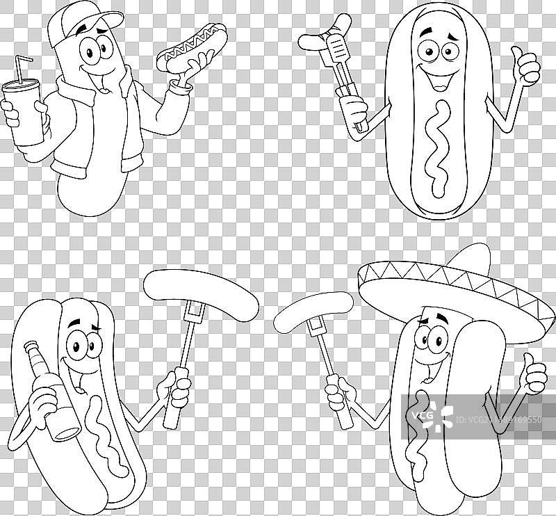 香肠卡通吉祥物角色图片素材