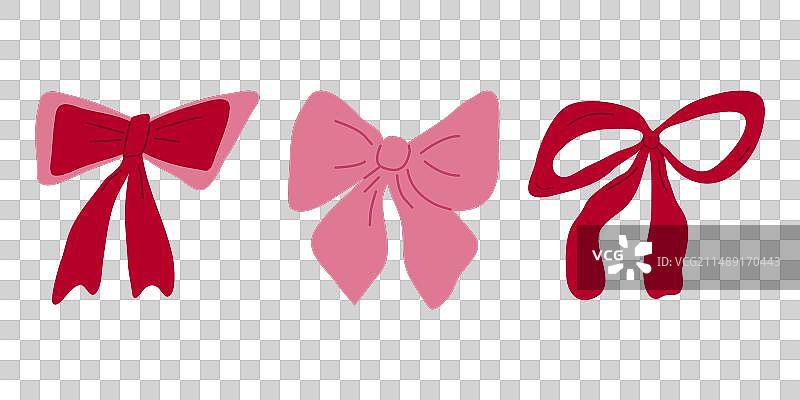 手绘蝴蝶结缎带合集图片素材