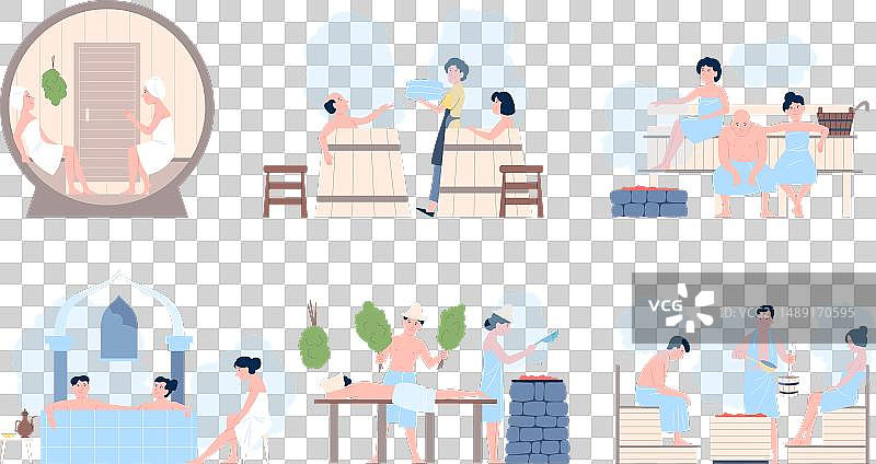 男女桑拿水疗图片素材