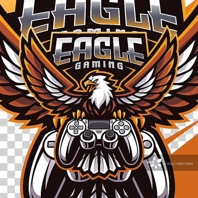 雄鹰电竞吉祥物logo设计图片素材