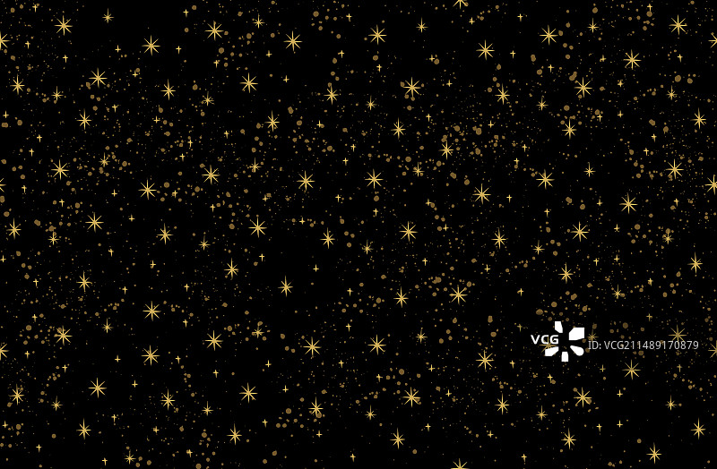 金色星星的无缝星空图案图片素材