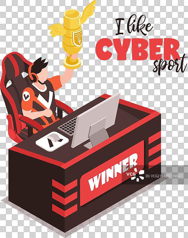 网络竞技获胜者构图图片素材