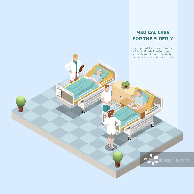 老年人医疗保健2.5D背景图片素材