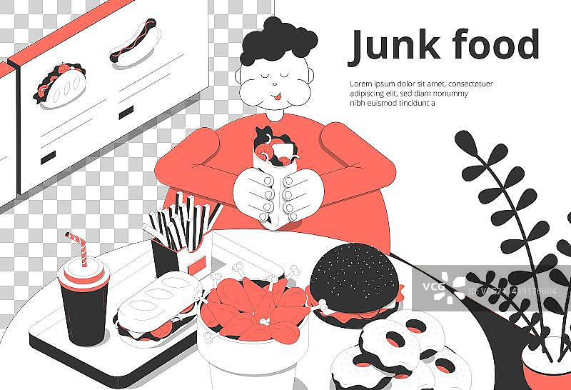 垃圾食品2.5D组合图片素材