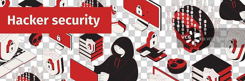黑客安全等距示意合成图片素材