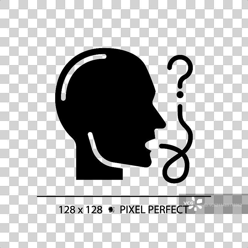 言语障碍黑色图标图片素材