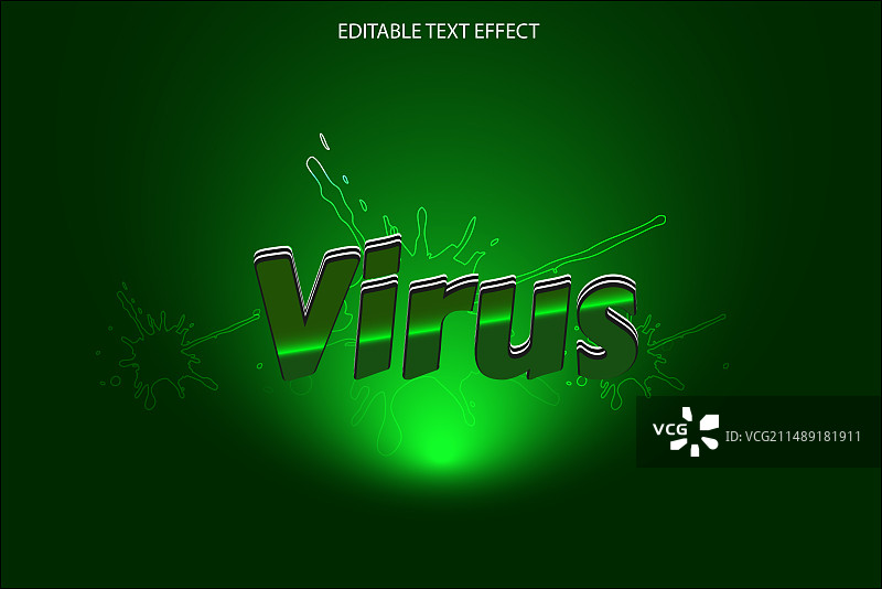 3D浮雕病毒文字效果图片素材