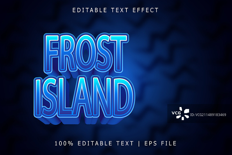 冰霜岛屿可编辑文字特效3D效果图片素材