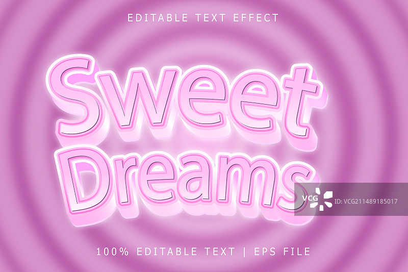 三维香甜美梦可编辑文字效果图片素材