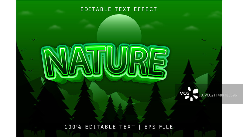 自然可编辑文本3D浮雕效果图片素材