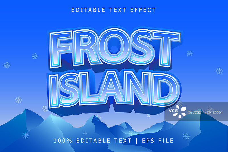 冰霜岛屿可编辑文字特效3D效果图片素材