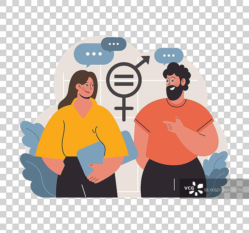两位同事讨论平等问题图片素材
