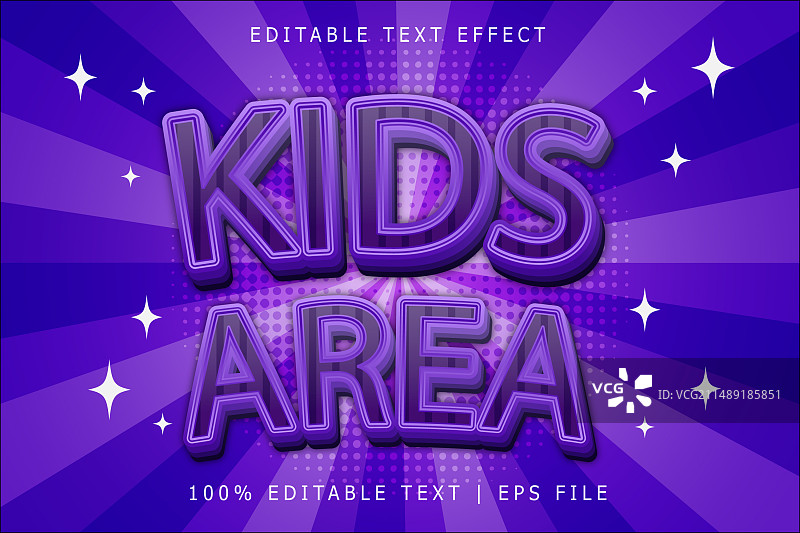儿童区可编辑文本效果3维浮雕图片素材