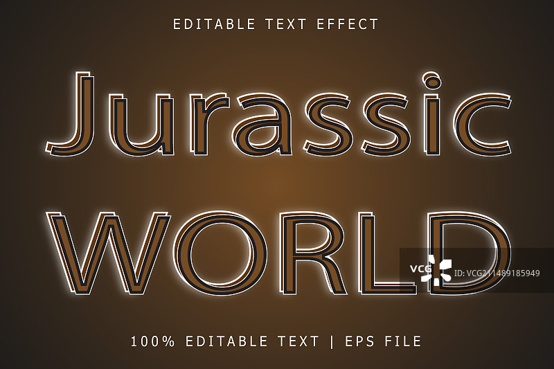 侏罗纪世界可编辑文字效果（3D）图片素材