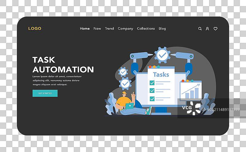 提高生产效率概念扁平化图片素材