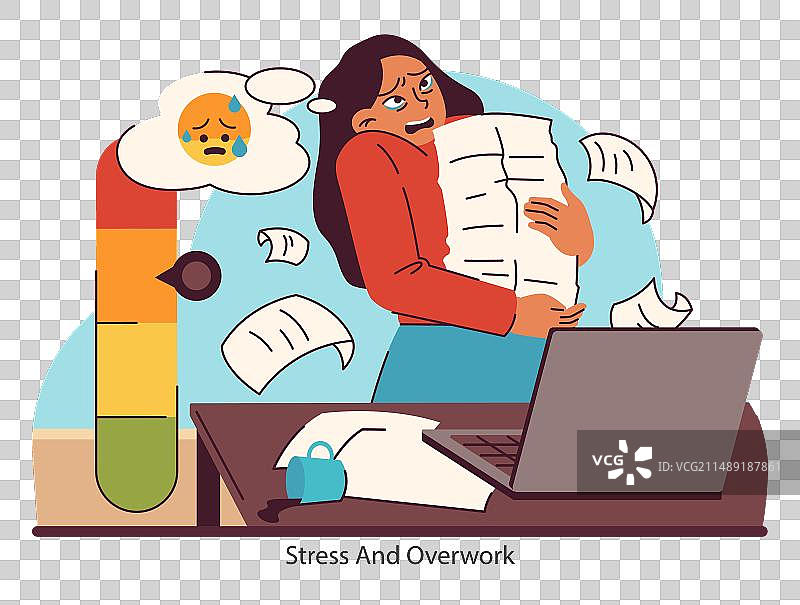 工作场所压力扁平化视觉效果图片素材