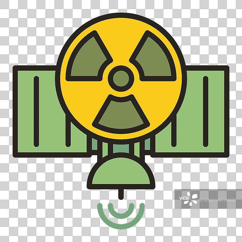 带有核武器的卫星彩色图标图片素材