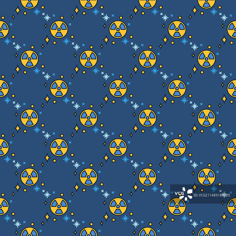 基于太空的核武器辐射彩色无缝图案图片素材