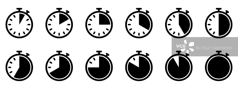 透明背景上的计时器图标图片素材