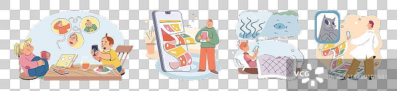 儿童与手机概念图片素材