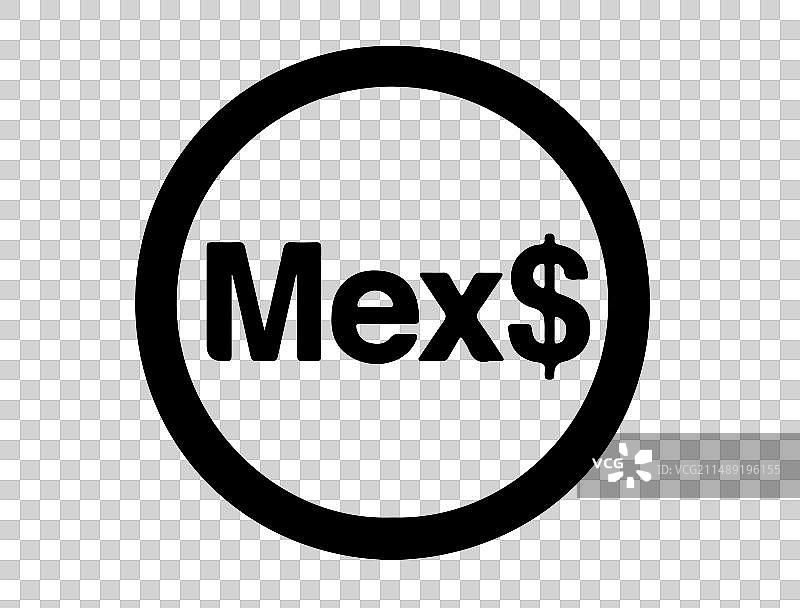 墨西哥比索货币符号剪影图片素材
