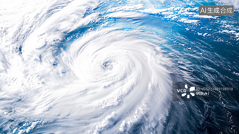 【AI数字艺术】台风天气背景，自然灾害暴风雨雷暴天气场景插图图片素材